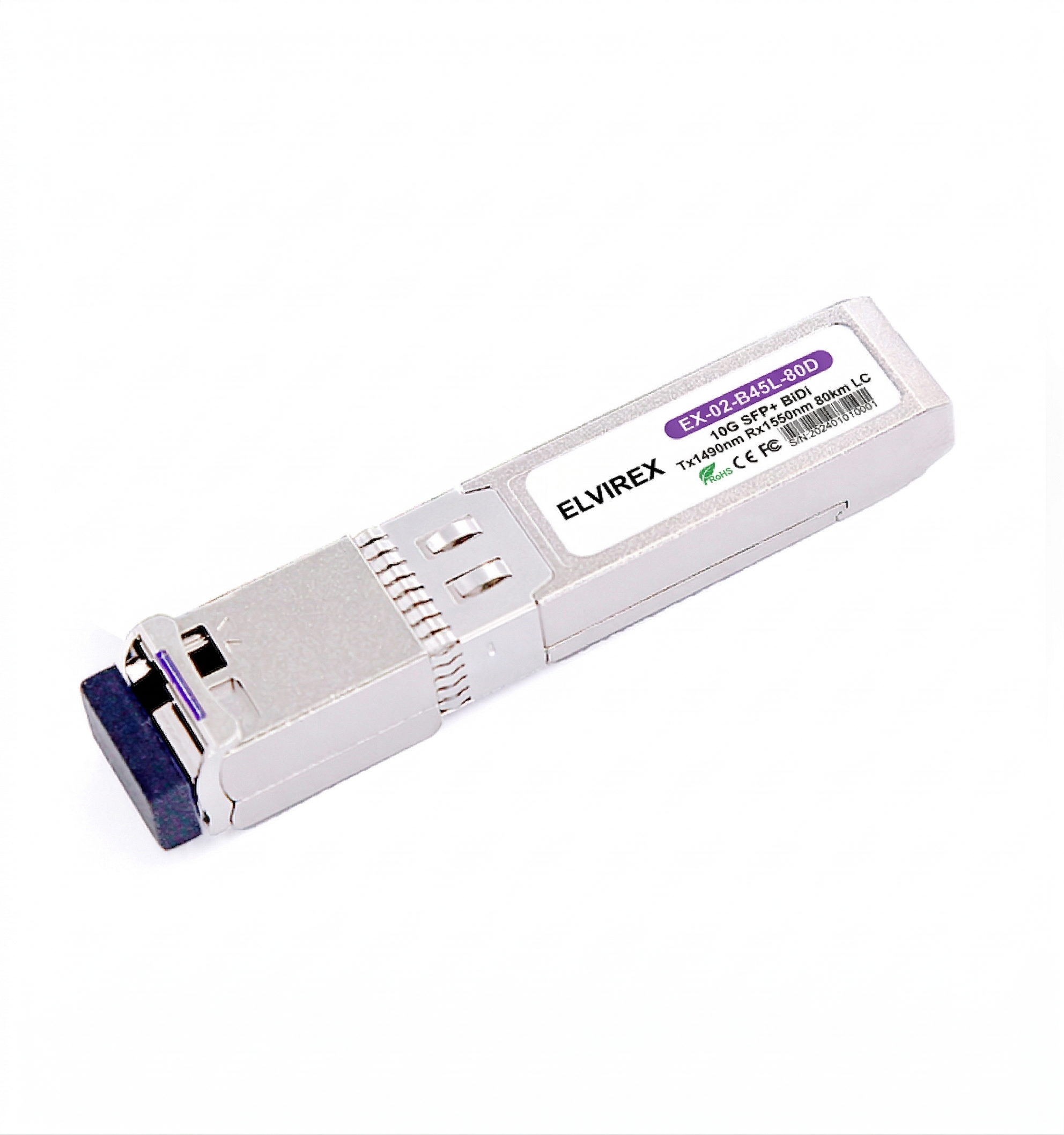 10G SFP+ BiDi Tx1490nm/Rx1550nm 80km LC