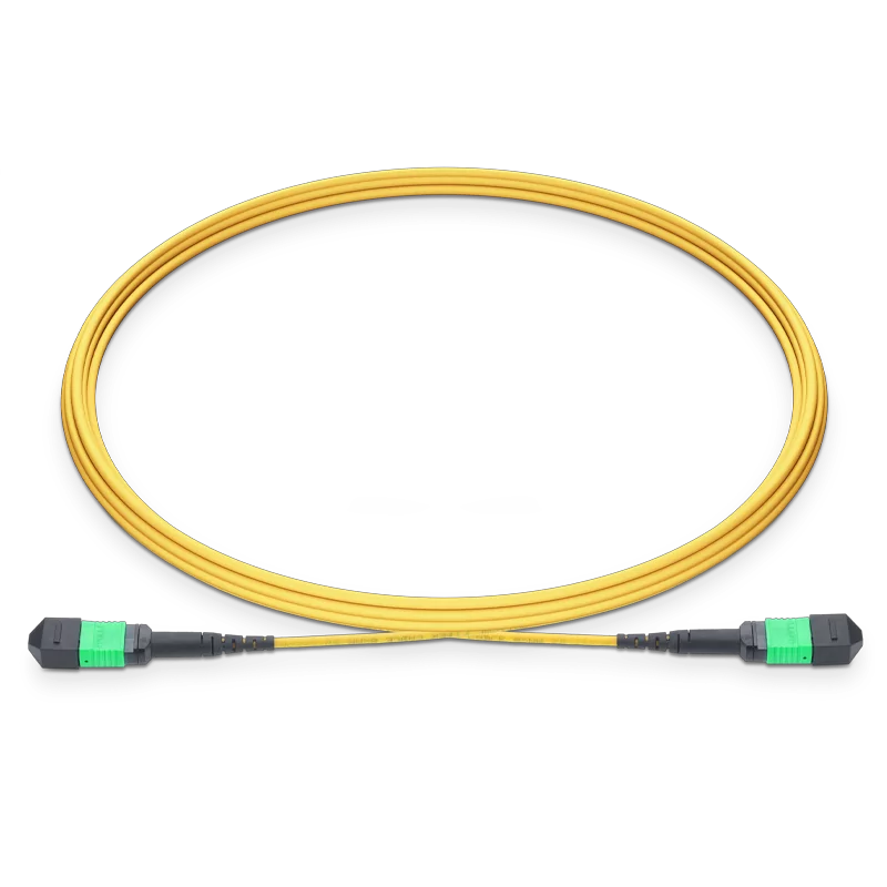 MPO-24 APC (Female) to MPO-24 APC (Female) 24 Fibers Single-mode (OS2) Jumper, Type A, LSZH, 3.0mm, Max IL ≤ 0.35dB, Yellow 